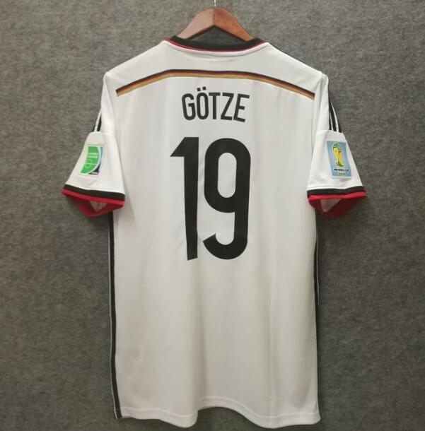 2014 World Cup Germany Retro Home Kit Soccer Jersey #19 GOTZE